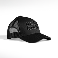 Ultra Right Beer Black on Black 3D Puff Embroidery Hat