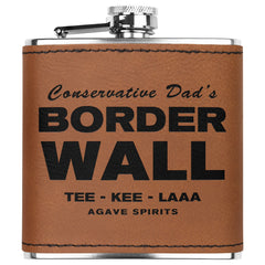 🎁 Border Wall Tee-Kee-Laaa Stainless / Leather Flask (100% off)