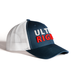 Official Navy/White & Solid Navy Ultra Right Beer 3D Puff Hats
