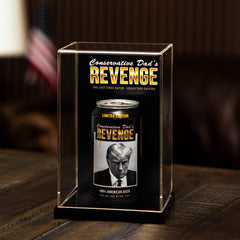 LIMITED EDITION: The Final Lost Batch Conservative Dad's "Revenge" Commemorative Authenticated, Signed, and Numbered Trump Mugshot Can in Display Case with Certificate of Authenticity