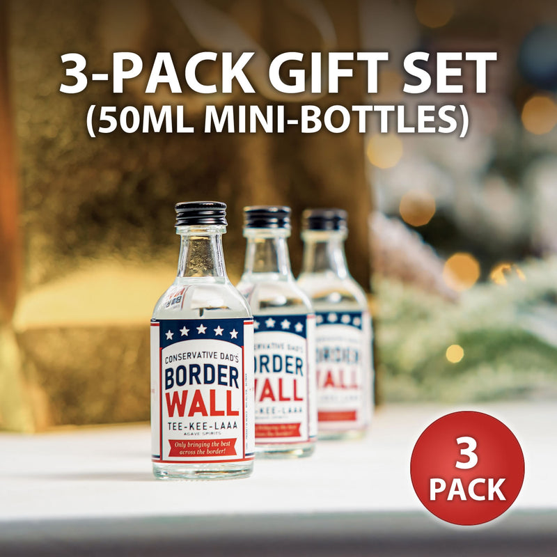 Border Wall Tee Kee Laaa - 50ML Glass Mini Bottles (3-Pack)